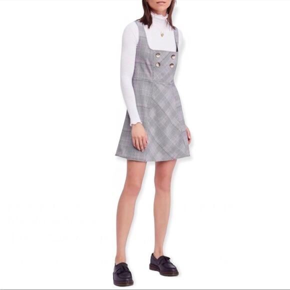 Free People Gray Plaid Mini Dress - Picture 11 of 13